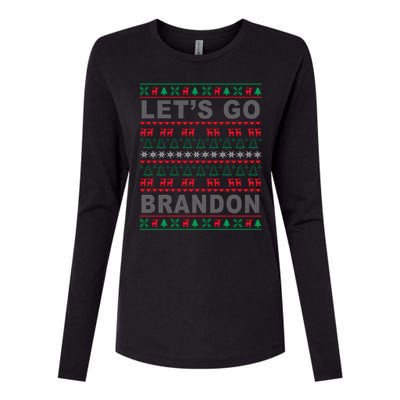 Let's Go Brandon Ugly Christmas Sweater FJB Anti Biden Womens Cotton Relaxed Long Sleeve T-Shirt