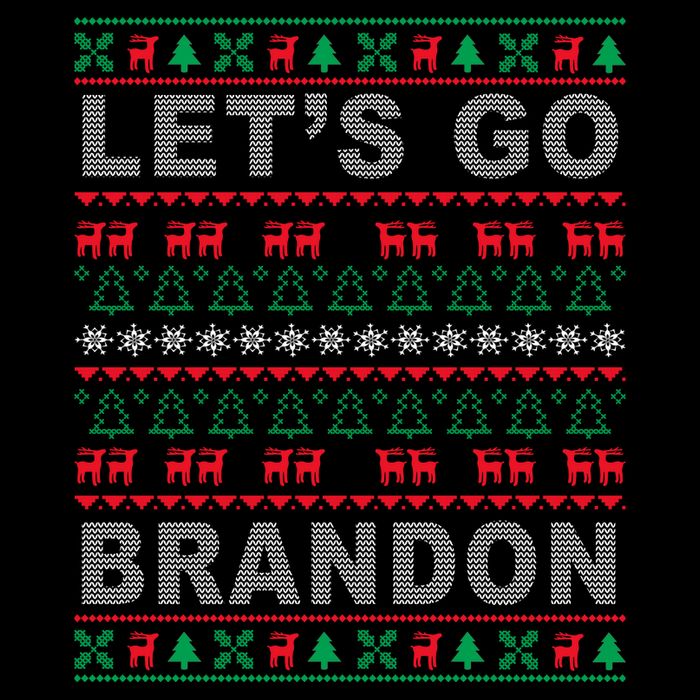 Let's Go Brandon Ugly Christmas Sweater FJB Anti Biden Drawstring Bag