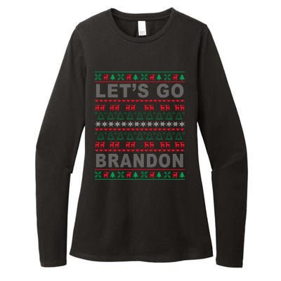 Let's Go Brandon Ugly Christmas Sweater FJB Anti Biden Womens CVC Long Sleeve Shirt