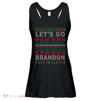 Let's Go Brandon Ugly Christmas Sweater FJB Anti Biden Ladies Essential Flowy Tank