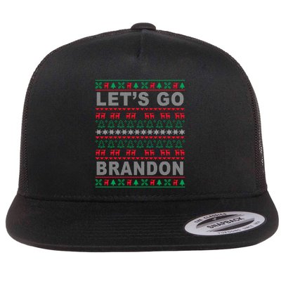 Let's Go Brandon Ugly Christmas Sweater FJB Anti Biden Flatbill Hat