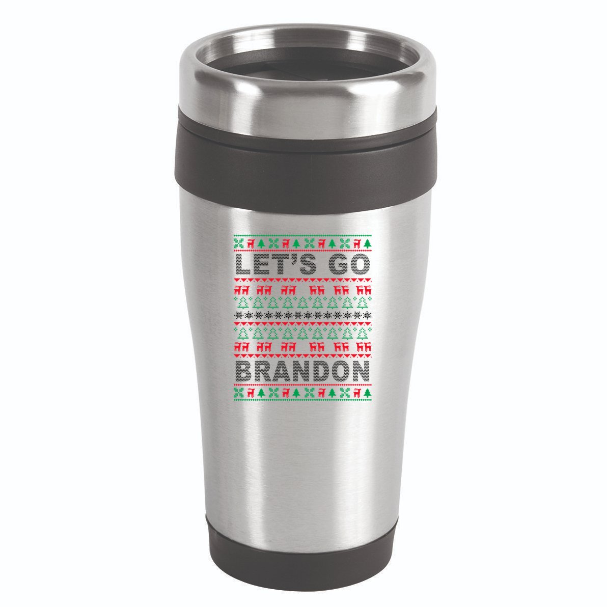 Let's Go Brandon Ugly Christmas Sweater FJB Anti Biden 16oz Travel Tumbler