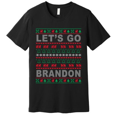 Let's Go Brandon Ugly Christmas Sweater FJB Anti Biden Premium T-Shirt