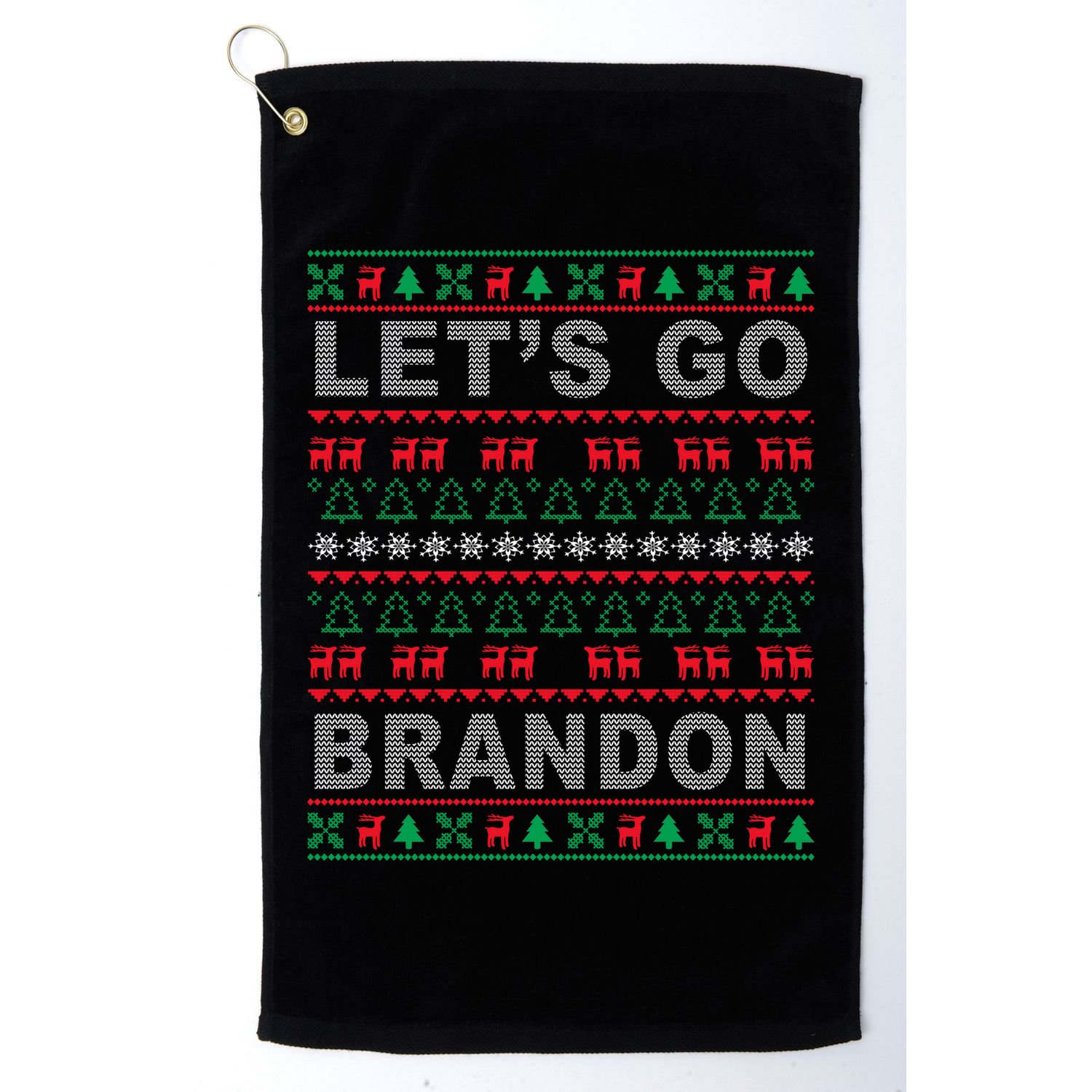Let's Go Brandon Ugly Christmas Sweater FJB Anti Biden Golf Towel