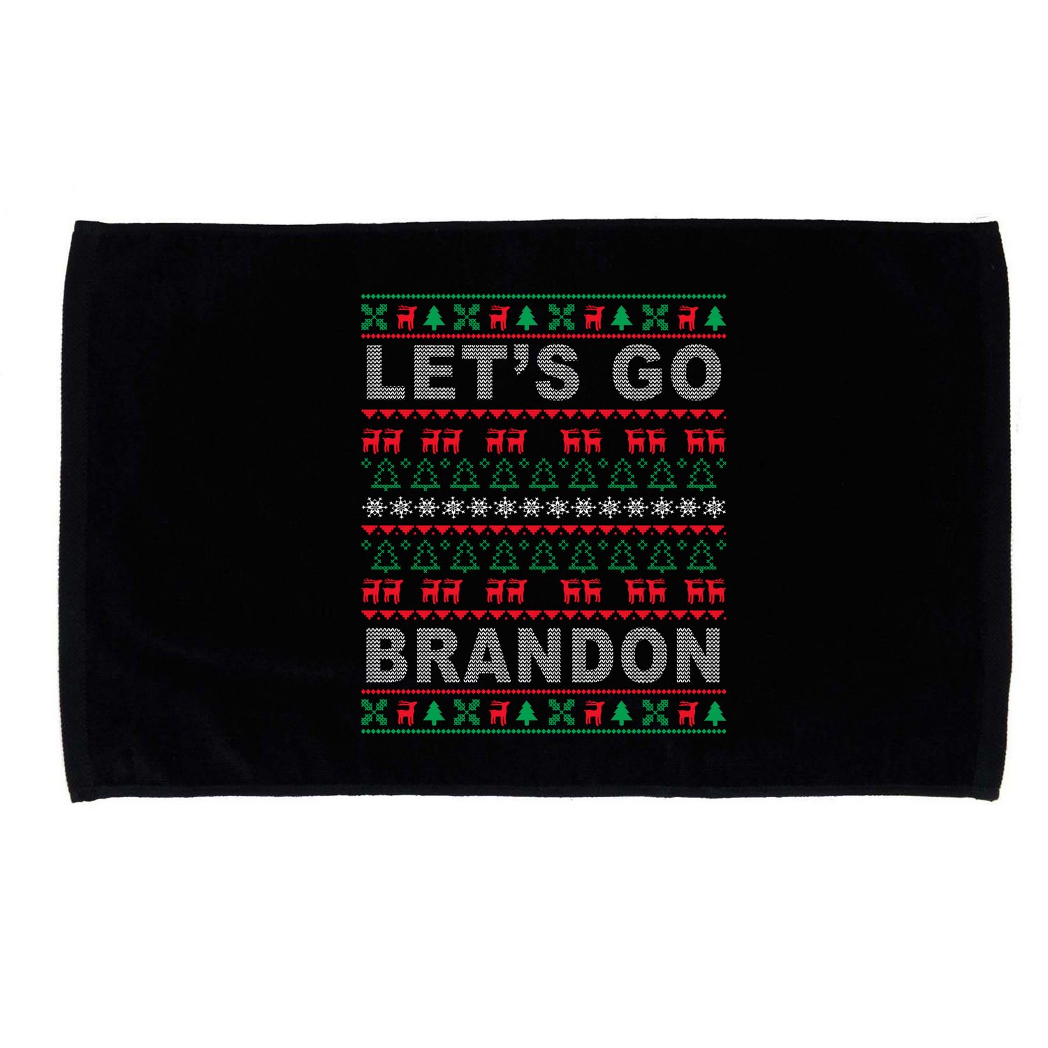 Let's Go Brandon Ugly Christmas Sweater FJB Anti Biden Microfiber Hand Towel
