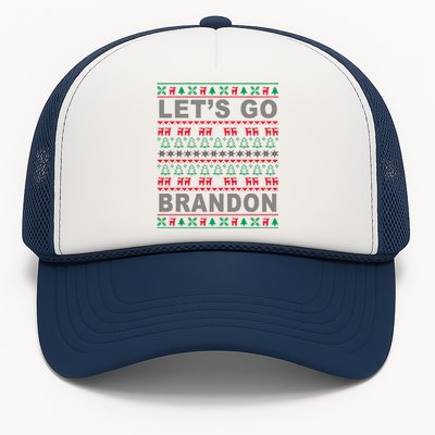 Let's Go Brandon Ugly Christmas Sweater FJB Anti Biden Trucker Hat