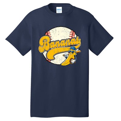 Lets Go Bananas Banana Playing Baseball Baseball Player Tall T-Shirt