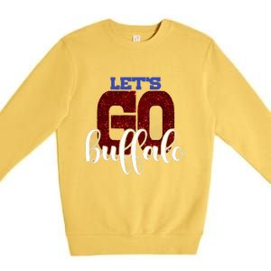 LetS Go Buffalo Ny New York Retro Sports City Fan Love Premium Crewneck Sweatshirt