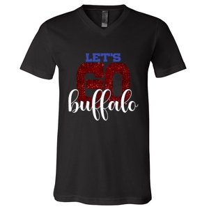 LetS Go Buffalo Ny New York Retro Sports City Fan Love V-Neck T-Shirt