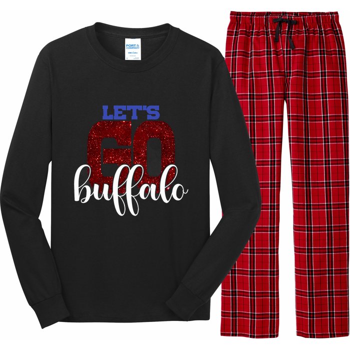 LetS Go Buffalo Ny New York Retro Sports City Fan Love Long Sleeve Pajama Set