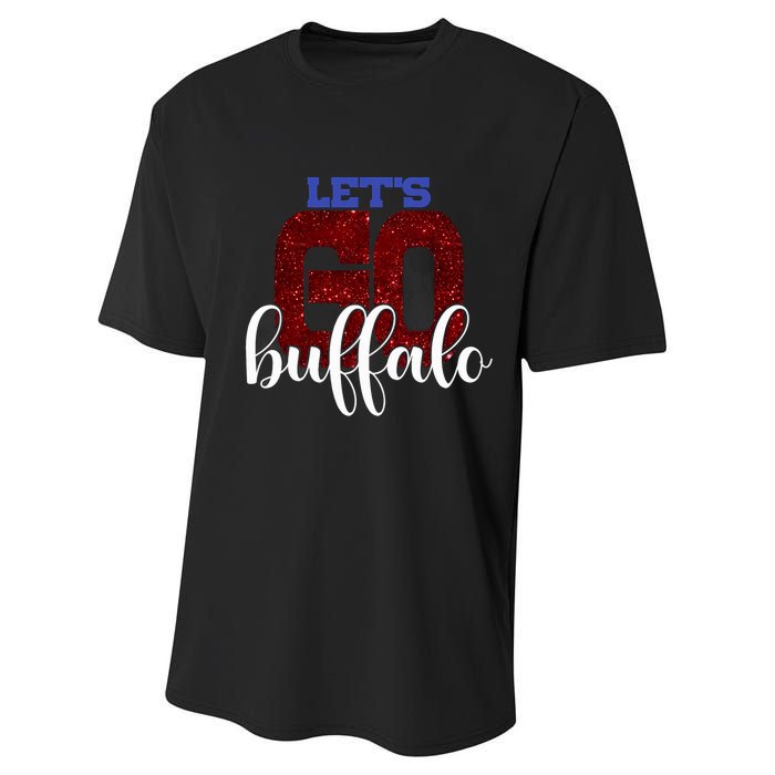 LetS Go Buffalo Ny New York Retro Sports City Fan Love Performance Sprint T-Shirt