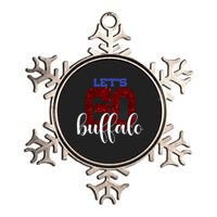 LetS Go Buffalo Ny New York Retro Sports City Fan Love Metallic Star Ornament