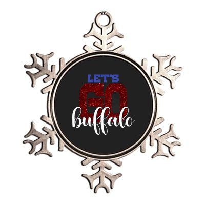 LetS Go Buffalo Ny New York Retro Sports City Fan Love Metallic Star Ornament