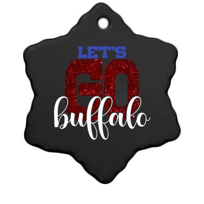 LetS Go Buffalo Ny New York Retro Sports City Fan Love Ceramic Star Ornament