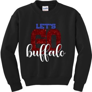 LetS Go Buffalo Ny New York Retro Sports City Fan Love Kids Sweatshirt