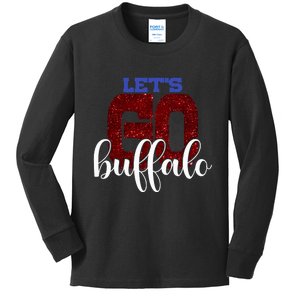 LetS Go Buffalo Ny New York Retro Sports City Fan Love Kids Long Sleeve Shirt