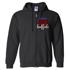 LetS Go Buffalo Ny New York Retro Sports City Fan Love Full Zip Hoodie