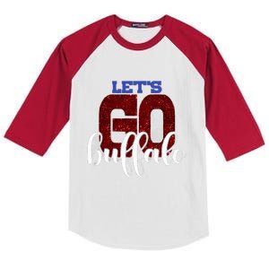 LetS Go Buffalo Ny New York Retro Sports City Fan Love Kids Colorblock Raglan Jersey