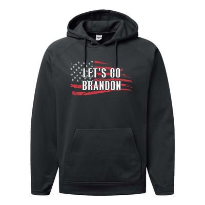 Lets Go Brandon LetS Go Brandon Usa Flag Performance Fleece Hoodie