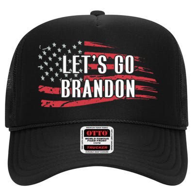 Lets Go Brandon LetS Go Brandon Usa Flag High Crown Mesh Back Trucker Hat