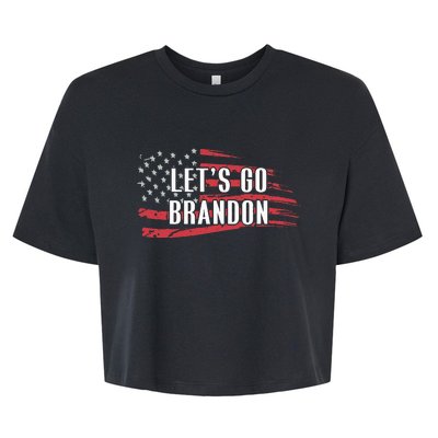 Lets Go Brandon LetS Go Brandon Usa Flag Bella+Canvas Jersey Crop Tee