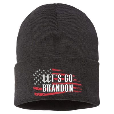 Lets Go Brandon LetS Go Brandon Usa Flag Sustainable Knit Beanie