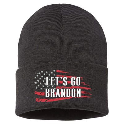 Lets Go Brandon LetS Go Brandon Usa Flag Sustainable Knit Beanie