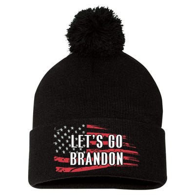 Lets Go Brandon LetS Go Brandon Usa Flag Pom Pom 12in Knit Beanie