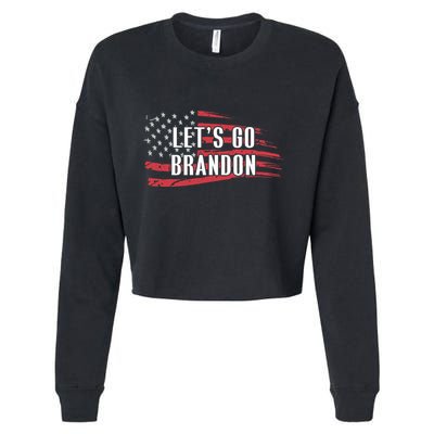 Lets Go Brandon LetS Go Brandon Usa Flag Cropped Pullover Crew