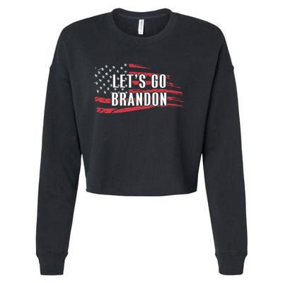 Lets Go Brandon LetS Go Brandon Usa Flag Cropped Pullover Crew