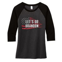 Lets Go Brandon LetS Go Brandon Usa Flag Women's Tri-Blend 3/4-Sleeve Raglan Shirt