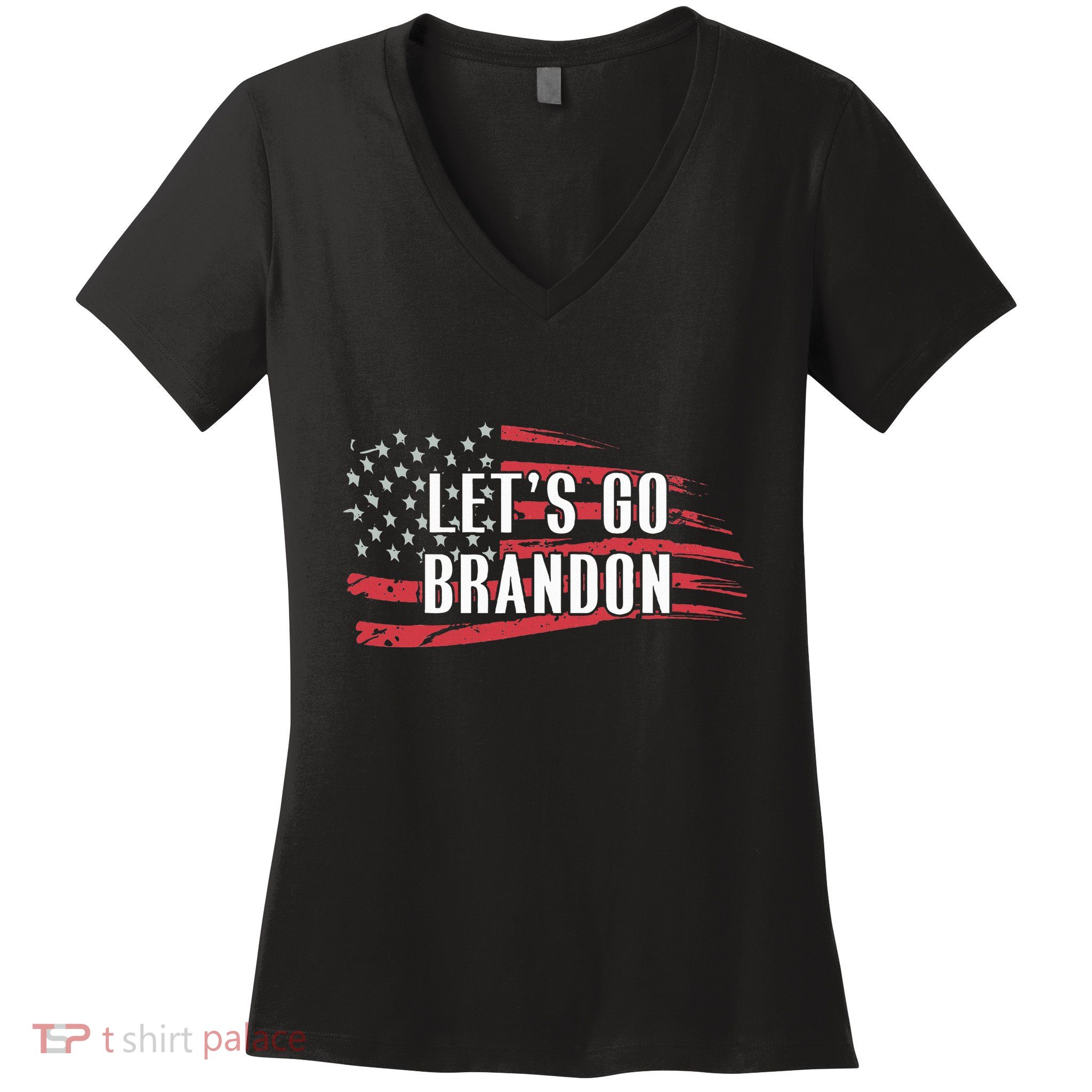 Lets Go Brandon LetS Go Brandon Usa Flag Women's V-Neck T-Shirt