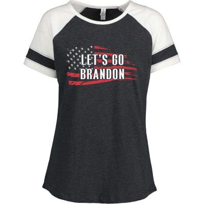 Lets Go Brandon LetS Go Brandon Usa Flag Enza Ladies Jersey Colorblock Tee