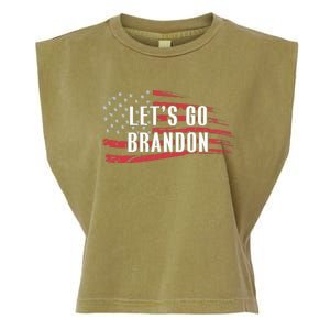 Lets Go Brandon LetS Go Brandon Usa Flag Garment-Dyed Women's Muscle Tee