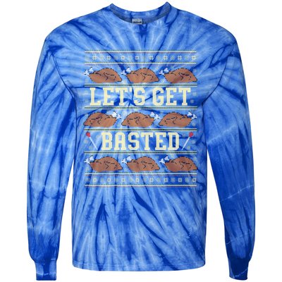 LetS Get Basted Ugly Thanksgiving Gift Tie-Dye Long Sleeve Shirt