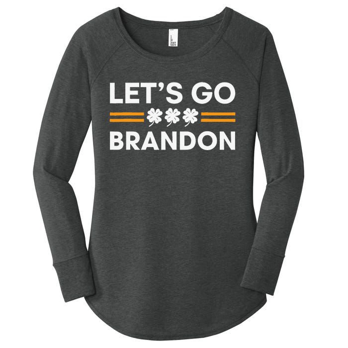 Lets Go Brandon Funny St Patrick's Day Irish Shamrock Women's Perfect Tri Tunic Long Sleeve Shirt