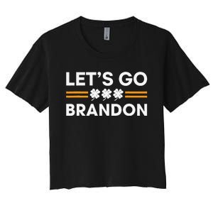 Lets Go Brandon Funny St Patrick's Day Irish Shamrock Women's Crop Top Tee