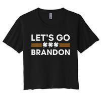 Lets Go Brandon Funny St Patrick's Day Irish Shamrock Women's Crop Top Tee