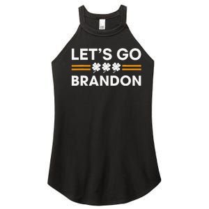 Lets Go Brandon Funny St Patrick's Day Irish Shamrock Women's Perfect Tri Rocker Tank