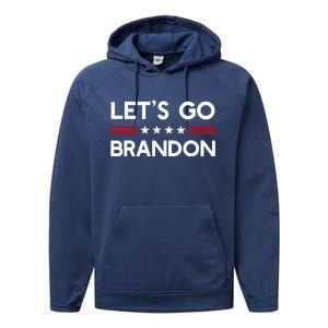 Let’S Go Brandon Conservative Us Flag Gift Performance Fleece Hoodie