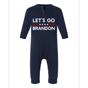 Let’S Go Brandon Conservative Us Flag Gift Infant Fleece One Piece