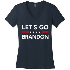 Let’S Go Brandon Conservative Us Flag Gift Women's V-Neck T-Shirt