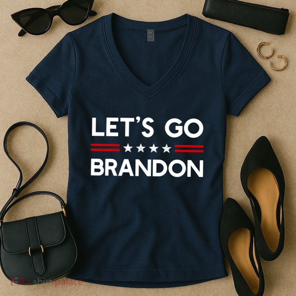 Let’S Go Brandon Conservative Us Flag Gift Women's V-Neck T-Shirt