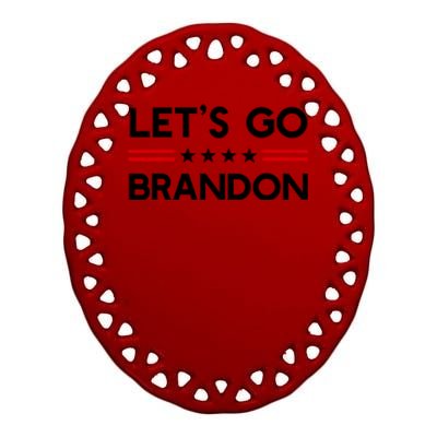 Let’S Go Brandon Conservative Us Flag Gift Ceramic Oval Ornament