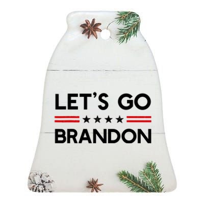 Let’S Go Brandon Conservative Us Flag Gift Ceramic Bell Ornament