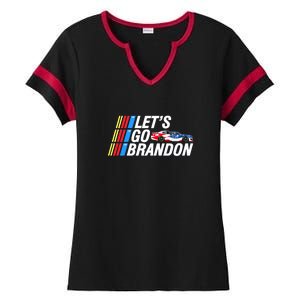 Let's Go Brandon Auto Racing Ladies Halftime Notch Neck Tee