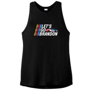 Let's Go Brandon Auto Racing Ladies PosiCharge Tri-Blend Wicking Tank