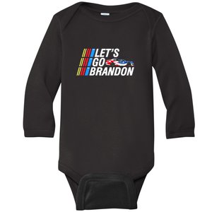 Let's Go Brandon Auto Racing Baby Long Sleeve Bodysuit