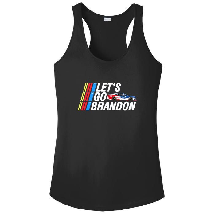 Let's Go Brandon Auto Racing Ladies PosiCharge Competitor Racerback Tank