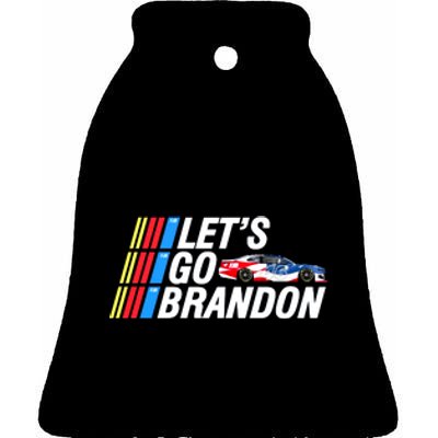 Let's Go Brandon Auto Racing Ceramic Bell Ornament